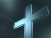 3D Glass Cross- Blue