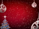 Red Background with Christmas Ornaments