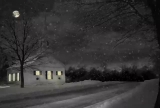 COUNTRY CHURCH AT NIGHT WITH SNOW LOOP